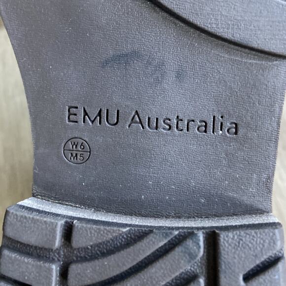 EMU Australian Pioneer Boots Women Sz 6 Burgundy Leather Wool Mid Calf - Picture 5 of 12